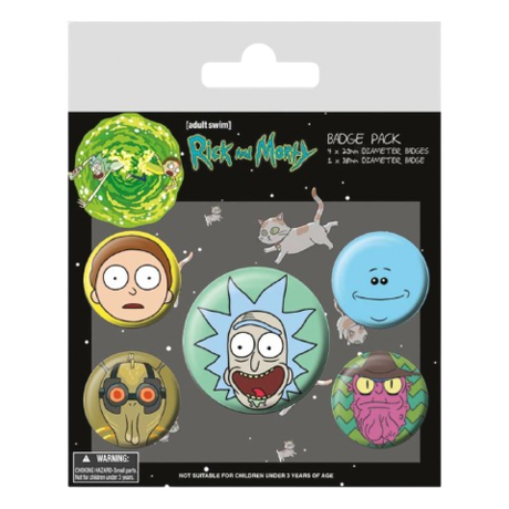 Набор значков Rick and Morty Рик и Морти (Heads)
