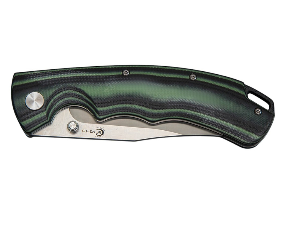 Нож складной Кузница Семина "Таежник" сталь VG10 рукоять черно-зеленая