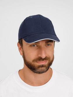 Бейсболка Buffalo, темно-синяя с белым