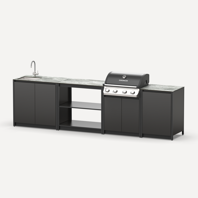 Мангальный комплекс Lounge M-114SG, 3.2 м, черный/серый каспий