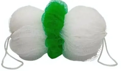 Мочалка для тела «Trio» Бело-Зеленая70 гр