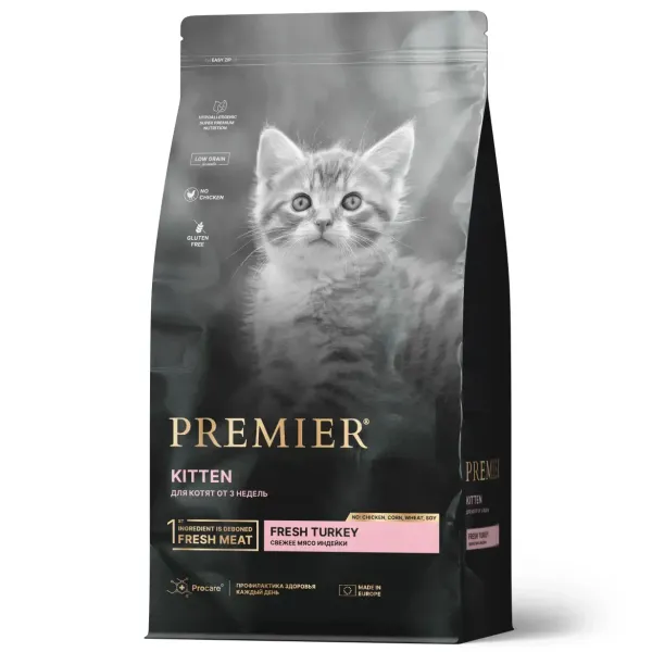 Уценка! Повр.упак./ Сухой корм Premier Cat Turkey Kitten для котят из свежей индейки
