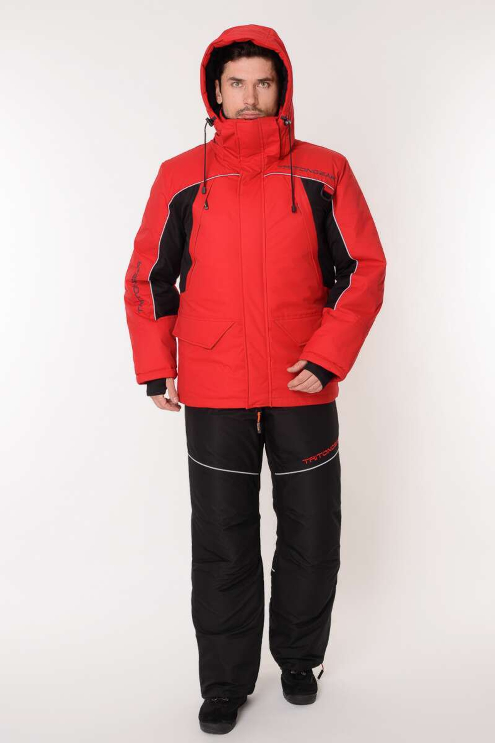 Зимний мужской костюм-поплавок TritonGear Skif -40 (Таслан) Красный/Чёрный
