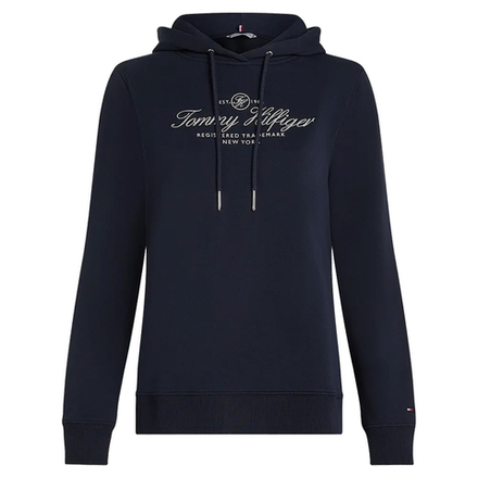 Женская теннисная куртка Tommy Hilfiger Regular Hilfiger Script Hoodie - desert sky