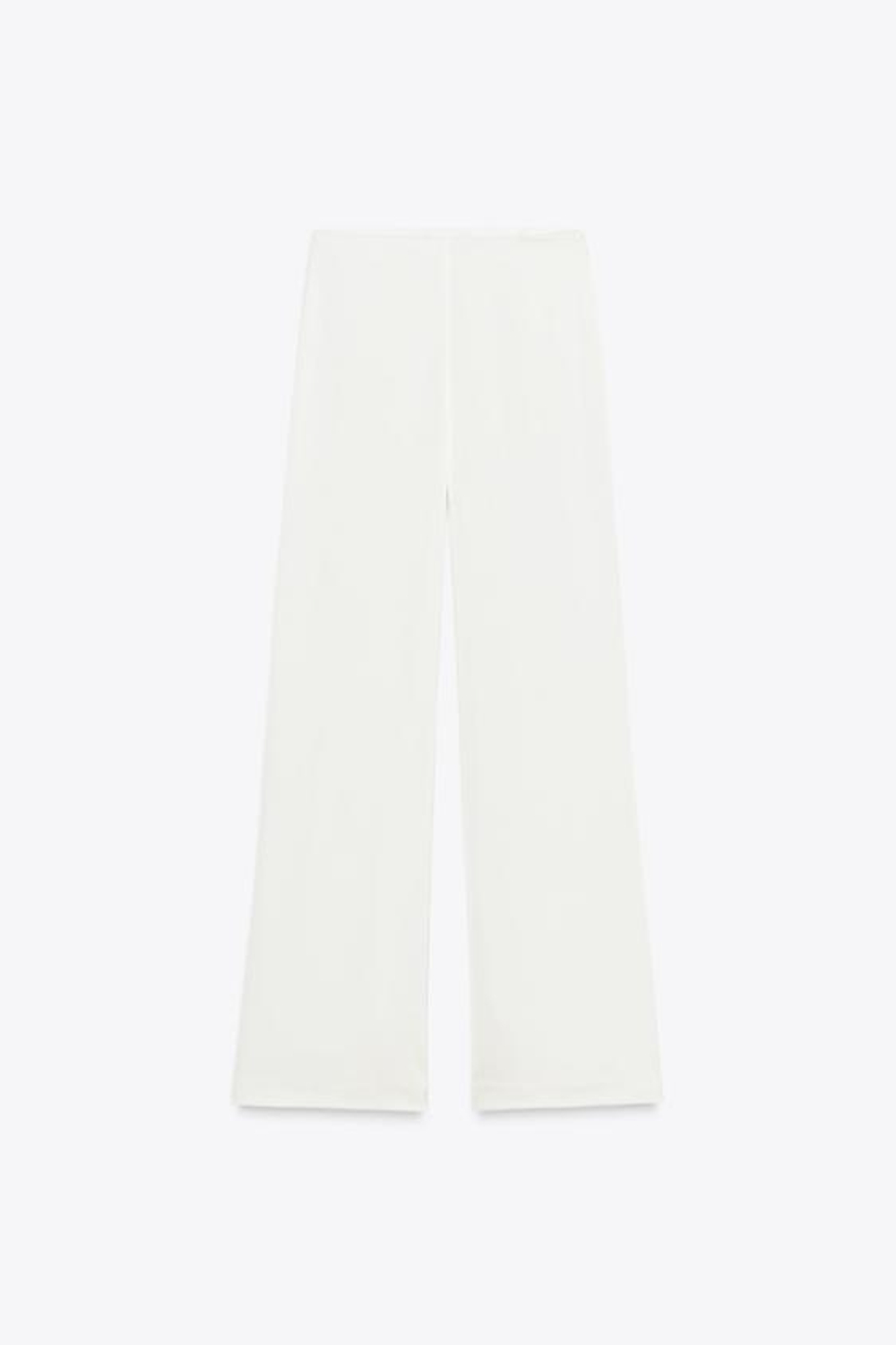 ZARA АТЛАСНЫЕ БРЮКИ С ВЫСОКОЙ ПОСАДКОЙ, ЭКРЮ