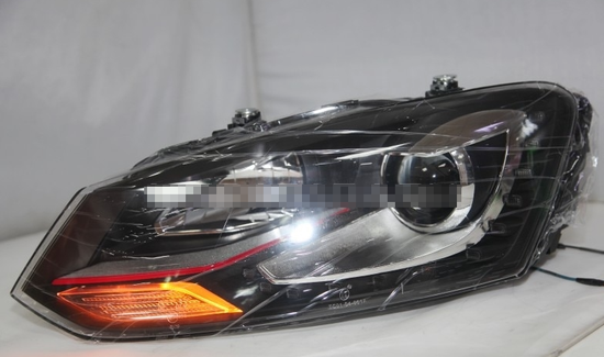 Передние фары Фольксваген Поло GTI 2010-2019 V8 type [Комплект Л+П; яркие ходовые огни; светодиодные; биксеноновая линза]