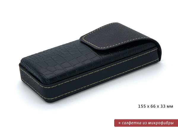 Футляр для очков с салфеткой 991 черный