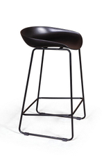 Стул полубарный Leo пластик черный