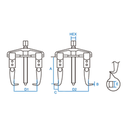 KING TONY (7962B-06) Съемник подшипников 2-х захватный 150 мм