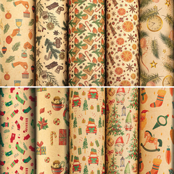Бумага упаковочная НГ Christmas Kraft 70*100см, ассорти 1шт