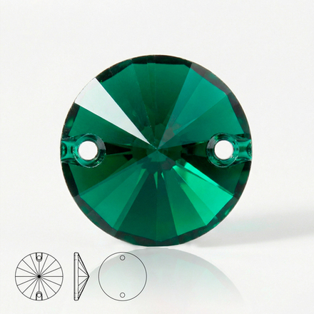 Пришивные стеклянные стразы (Emerald) Rivoli