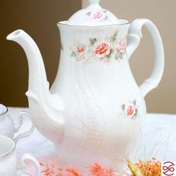 Кофейный сервиз Bernadotte Серая роза платина 6 персон 17 предметов