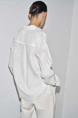 ZARA РУБАШКА ИЗ 100% ЛЬНА — ZW COLLECTION, БЕЛЫЙ