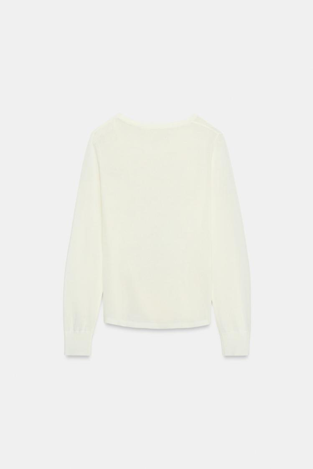 ZARA СВИТЕР ИЗ СТРУЯЩЕГОСЯ ТРИКОТАЖА, ЭКРЮ