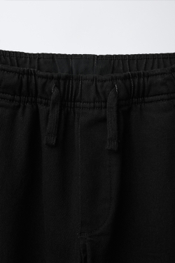 ZARA БРЮКИ КАРГО, ЧЕРНЫЙ