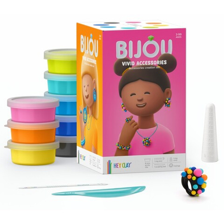 HEY CLAY - Пластилиновая масса БИЖУТЕРИЯ BIJOU 8-пак + аксессуары HCL8001