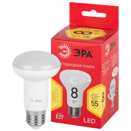 Лампочка светодиодная ЭРА RED LINE LED R63-8W-827-E27 R Е27 / E27 8 Вт рефлектор теплый белый свет