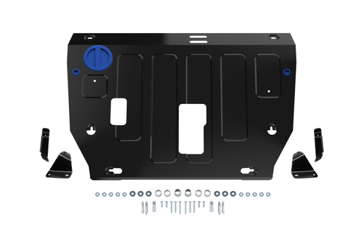 Защита картера и КПП Rival для Haval Dargo АКПП 4WD 2022-н.в., сталь 1.4 мм, с крепежом, штампованная, 111.9424.1