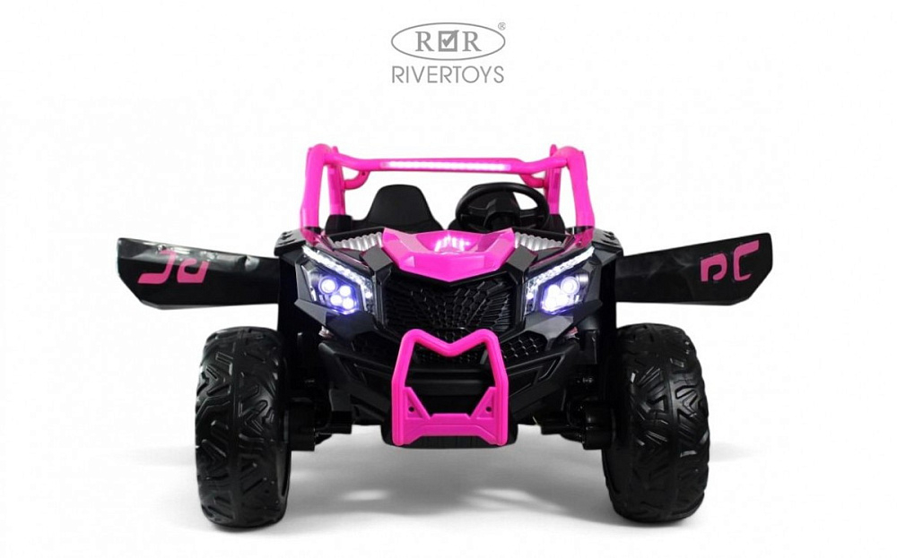 Детский электромобиль RiverToys X707XX BLACK-PINK/черно-розовый