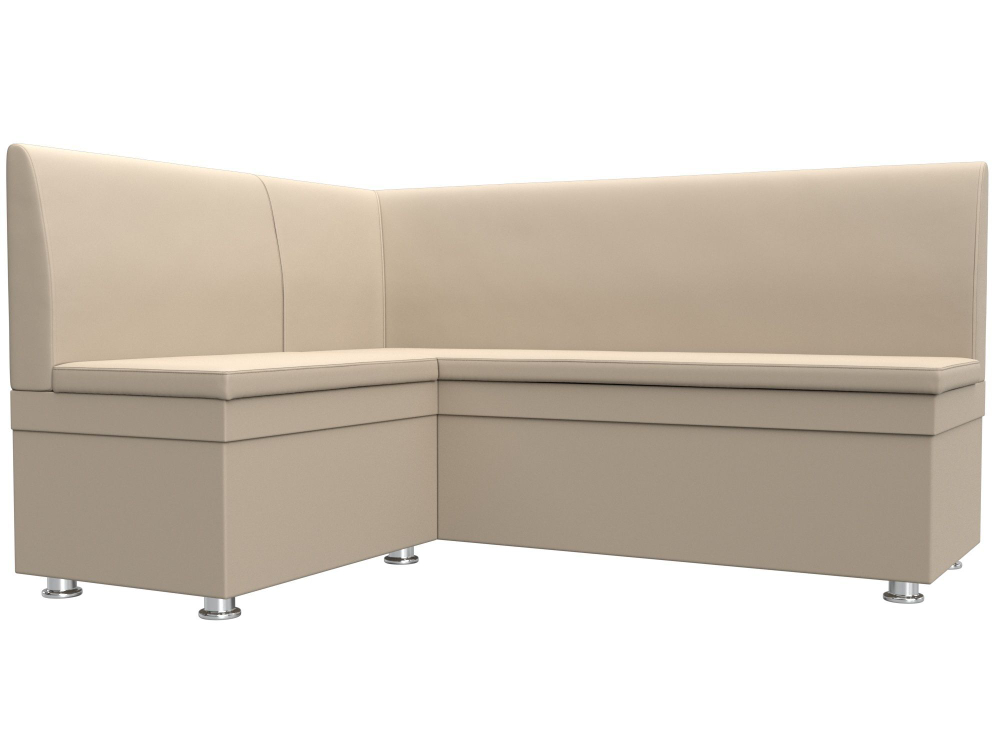 Диван кухонный угловой Уют левый угол, Бежевый, Экокожа, 28383L