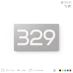Номер на дверь 329, табличка на дверь для офиса, квартиры, кабинета, аудитории, склада, серая 120х70 мм, Айдентика Технолоджи