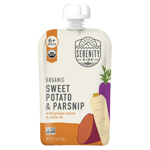 Serenity Kids, Органический батат и пастернак с фиолетовой морковью и оливковым маслом, от 6 месяцев, 99 г (3,5 унции)