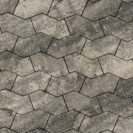Тротуарная плитка S-ФОРМА В.3.Ф.10, 172х94х100мм Листопад гранит Антрацит