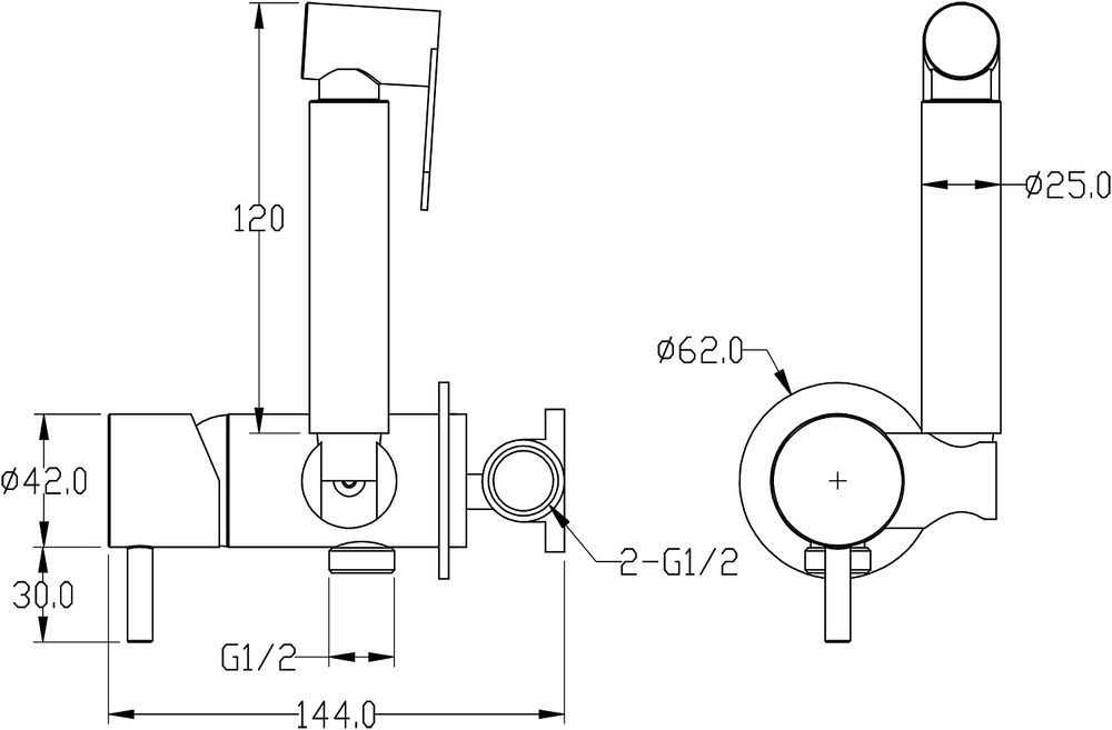 Гигиенический комплект BOHEME Uno 467-GM Gun Metall
