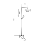 Душевая система 1/2 кер ML2419 излив лейка 1 позиция +лейка "Тропический душ" ХРОМ
