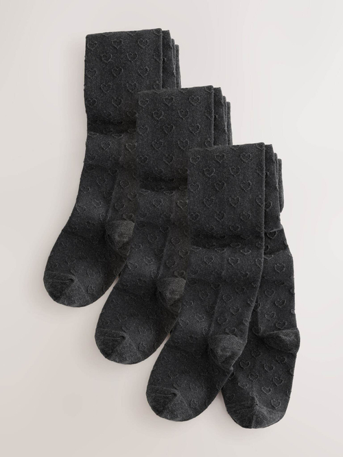 Колготки хлопковые для девочки Next AU0-679, 3 шт., Серый