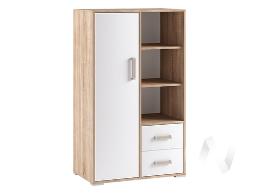 Стеллаж книжный малый Детская "Бланка" (белый/дуб сонома)