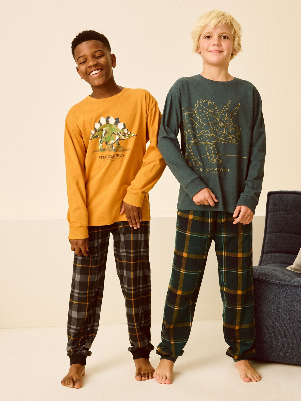 Пижама для мальчика Next B71-593, 2 шт., Светло-оранжевый, Темно-зеленый