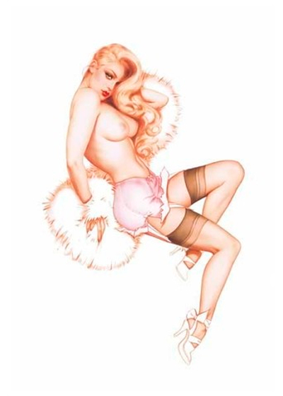 Розовый комплект: шортики, чулки, боа из коллекции Оливия