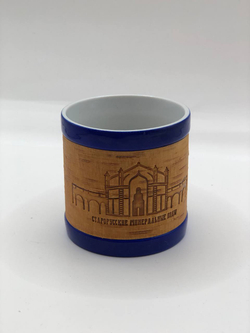 Кружка малая фарфоровая без ручки с берестой. Коллекция "Старая Русса"