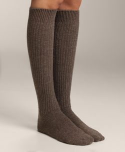 Oysho Длинные носки с добавлением кашемира, темно-коричневый
