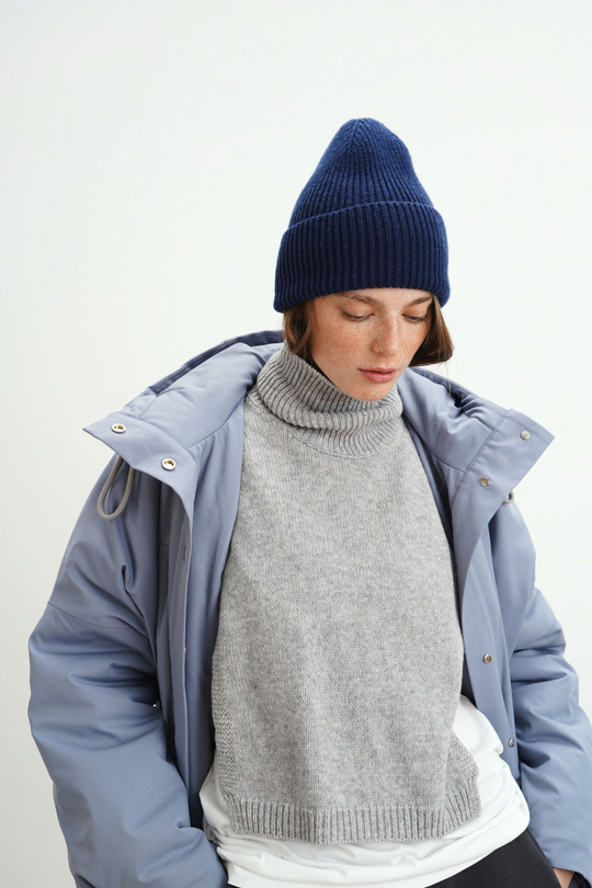 Манишка из кашемира с мериносом светло-серого цвета