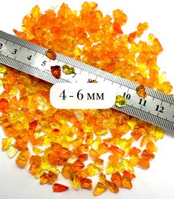 Стеклянная крошка Оранжево-Жёлтая фракция 4