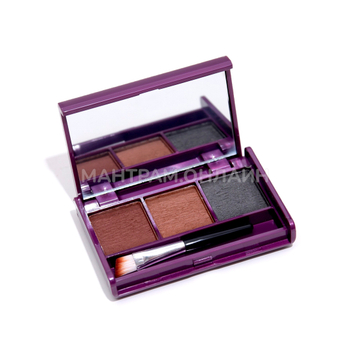 Тени для бровей Me now Eye brow powder коричневый, черный + кисточка 3 цв.
