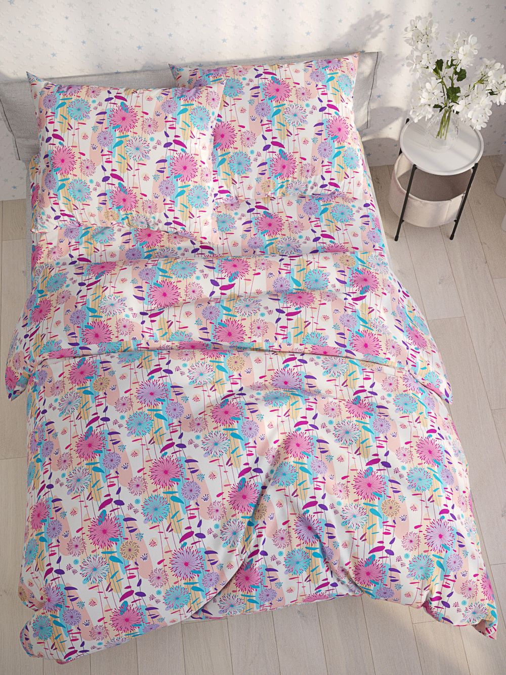 Наволочка комплект 2шт перкаль Сказка "Джаз" 40х40 см на молнии