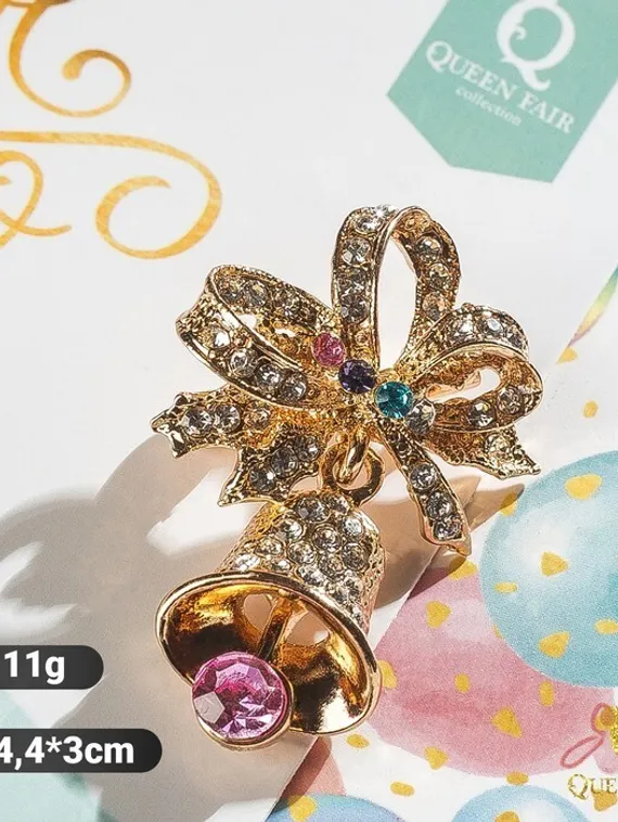 Брошь &quot;Колокольчик&quot;, цветная в золоте