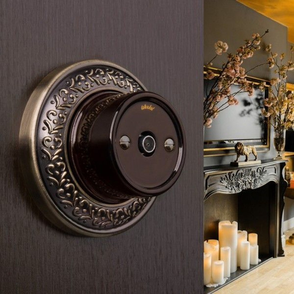 ТВ розетка (коричневый) Ретро