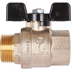 Кран шаровый STOUT Н-В 1" бабочка полнопроходной 26345