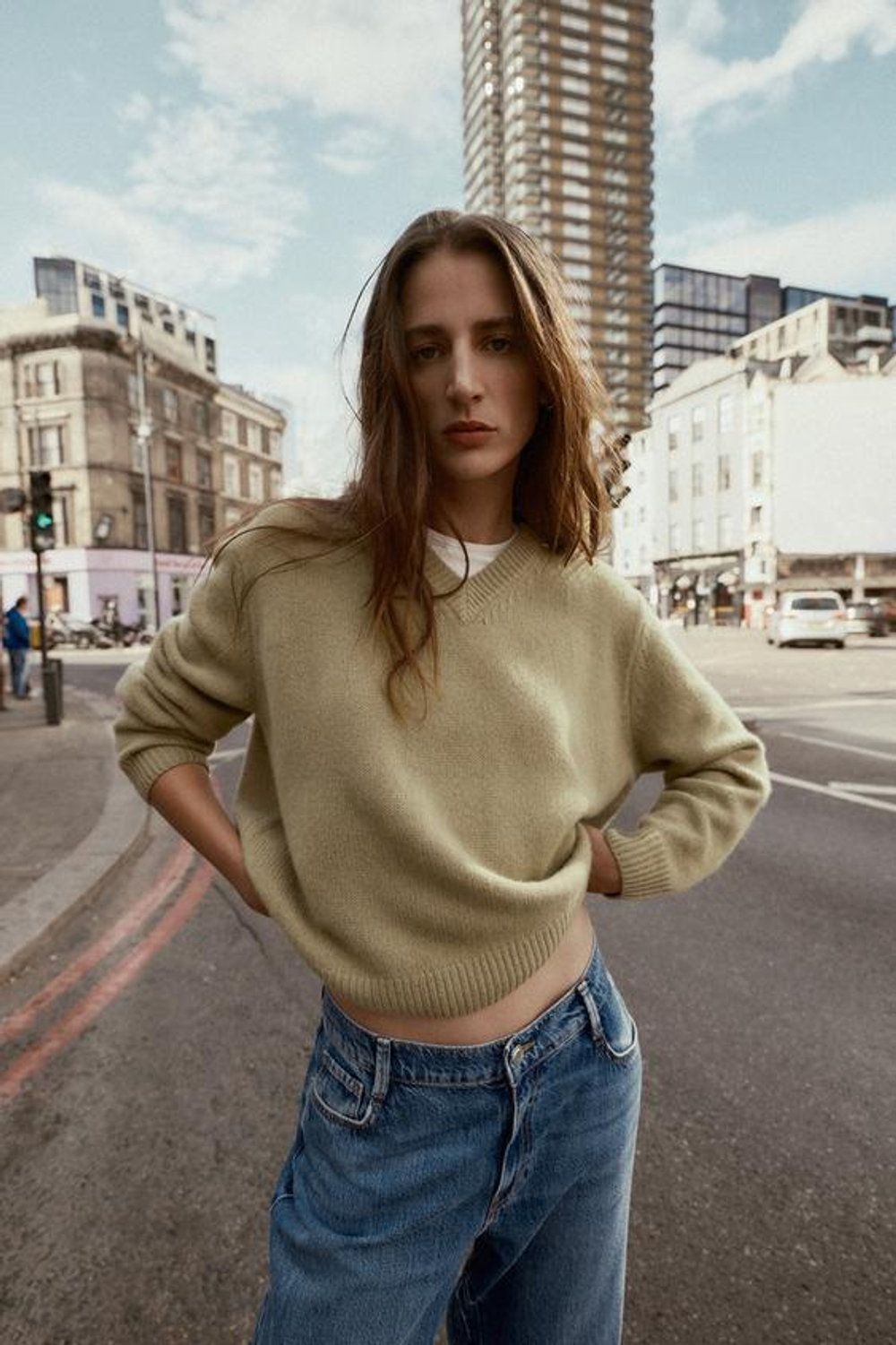 ZARA ДЖИНСЫ Z1975 WIDE LEG С ВЫСОКОЙ ПОСАДКОЙ, ИНДИГО