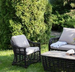 "Ницца" лаунж-зона из искусственного ротанга, цвет бронзовый