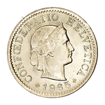 Switzerland, 5 Rappen, 1965 – Libertas Series, AU