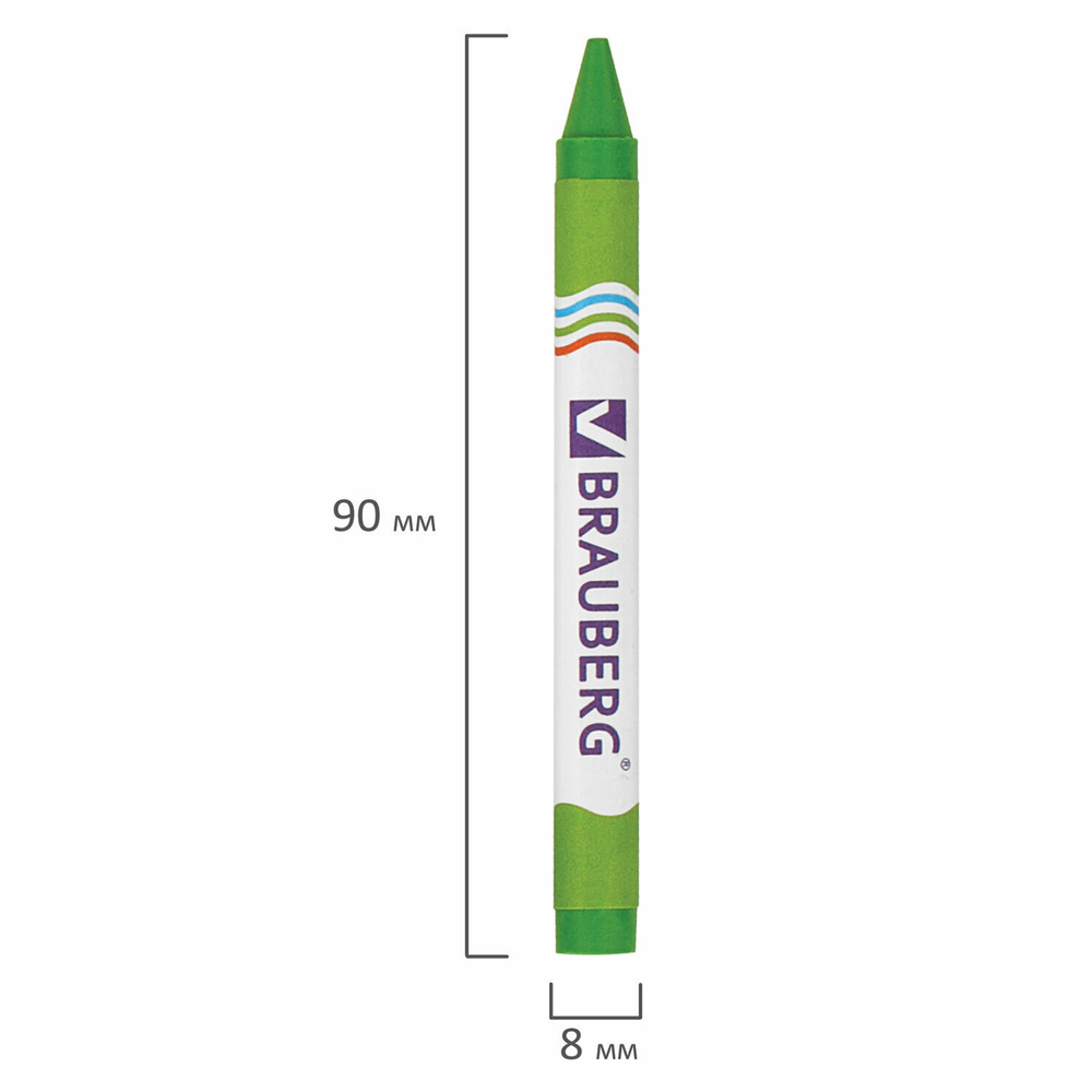 Восковые мелки BRAUBERG набор 12 цветов (12 штук в упаковке)