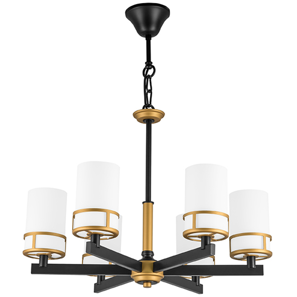 731067 Люстра CERO 6х40W E14 ЧЕРНЫЙ/ЗОЛОТО/БЕЛЫЙ