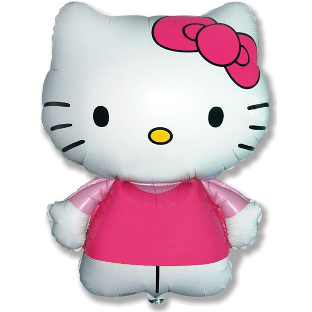Фольгированный шар фигура Hello Kitty Котенок с бантиком розовый 66 см