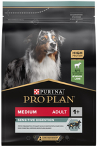 ProPlan 3кг Medium Sensitive Digestion Сухой корм для собак средних пород с чувст.пищеварением Ягненок
