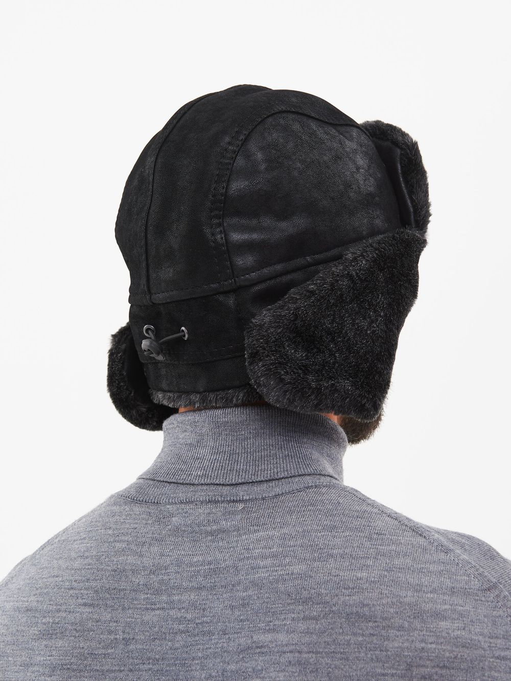 Шапка ушанка зимняя Енисей ткань Замша цвет Черный